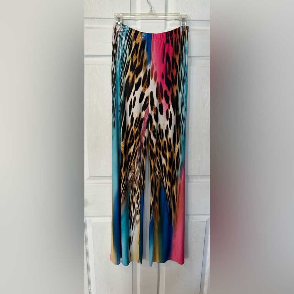Leopard Print Bright Multi Colored Two Piece Pant… - image 3